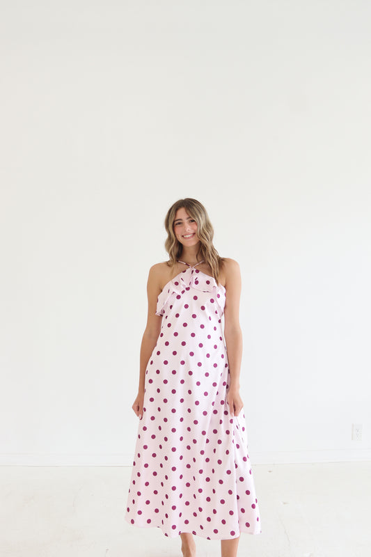 Magenta Polka Slip