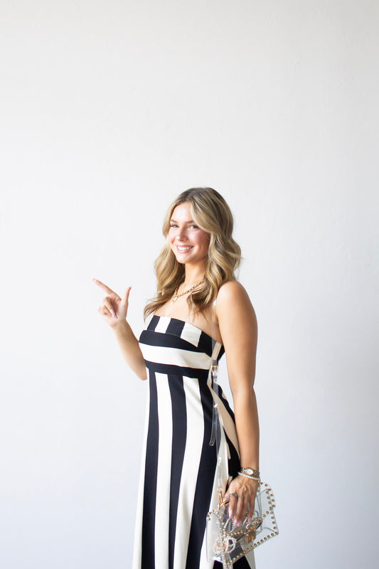 The Londyn Maxi Dress - Black/Ivory