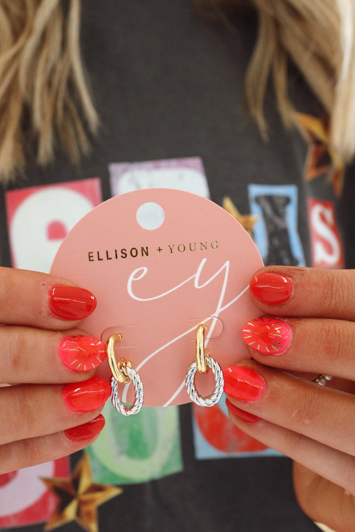 Mixed Metal Knocker Earrings