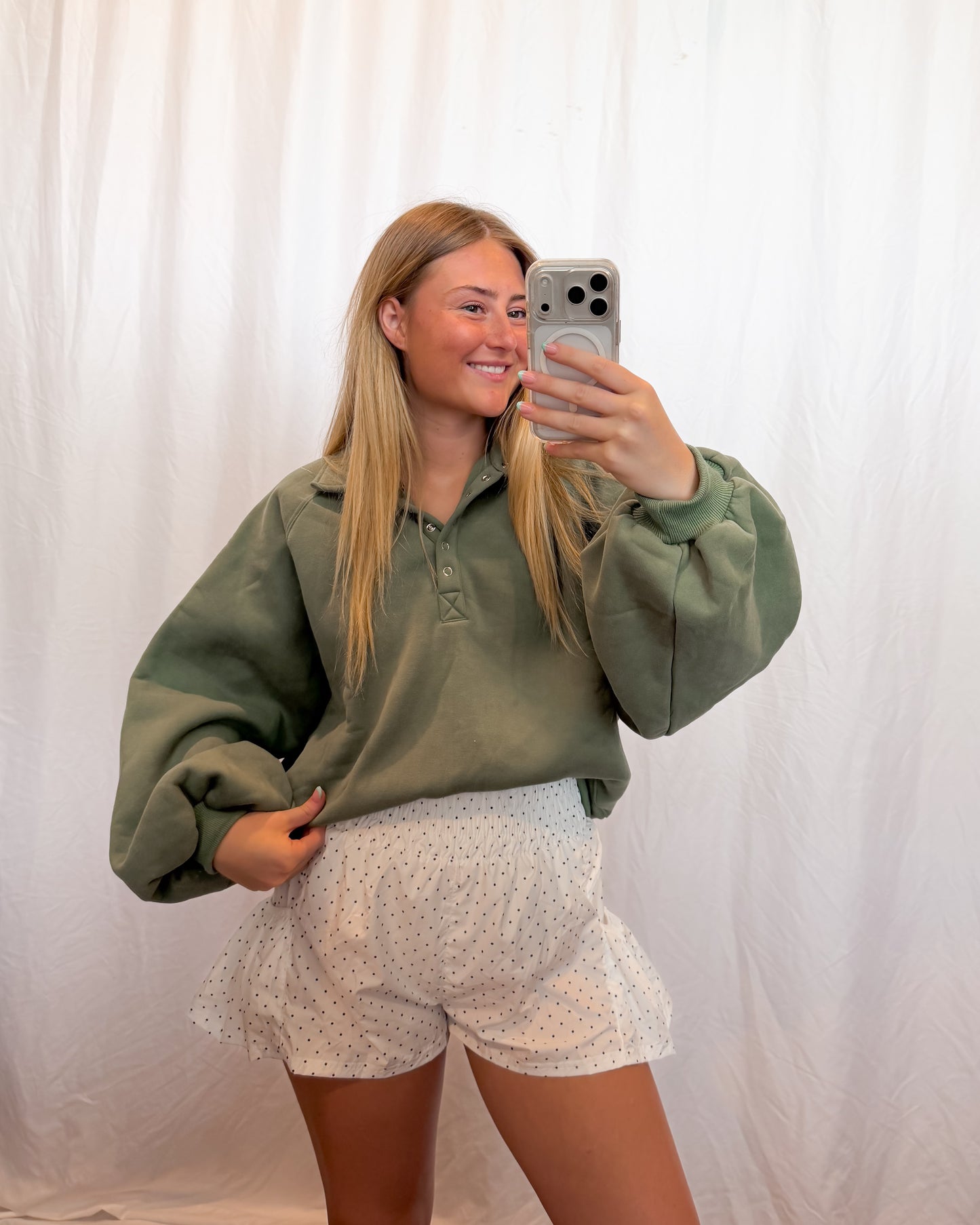 Piper Snap Pullover in Forest Green