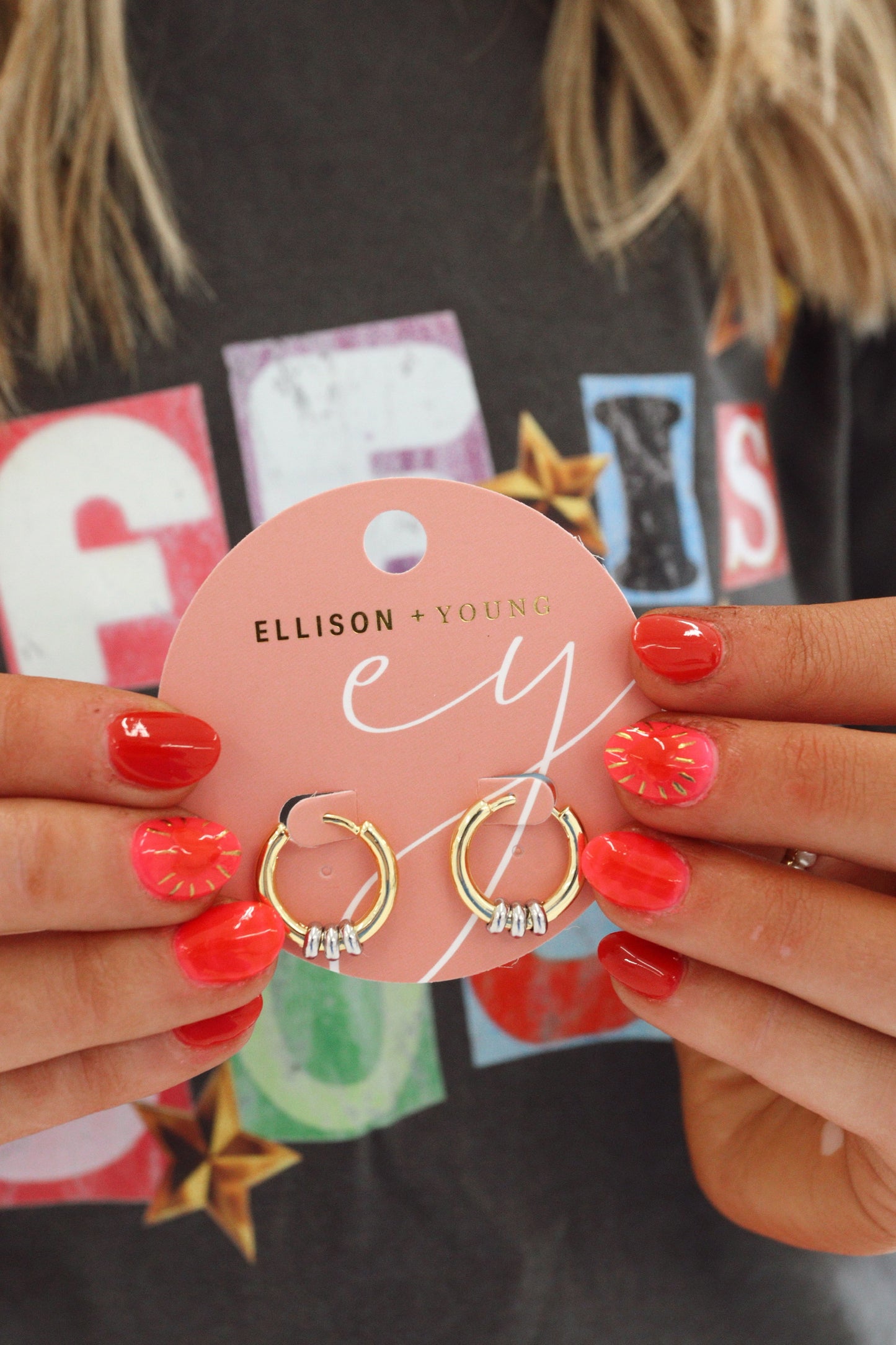 Ringed Up Mixed Metal Huggie Hoop Earrings