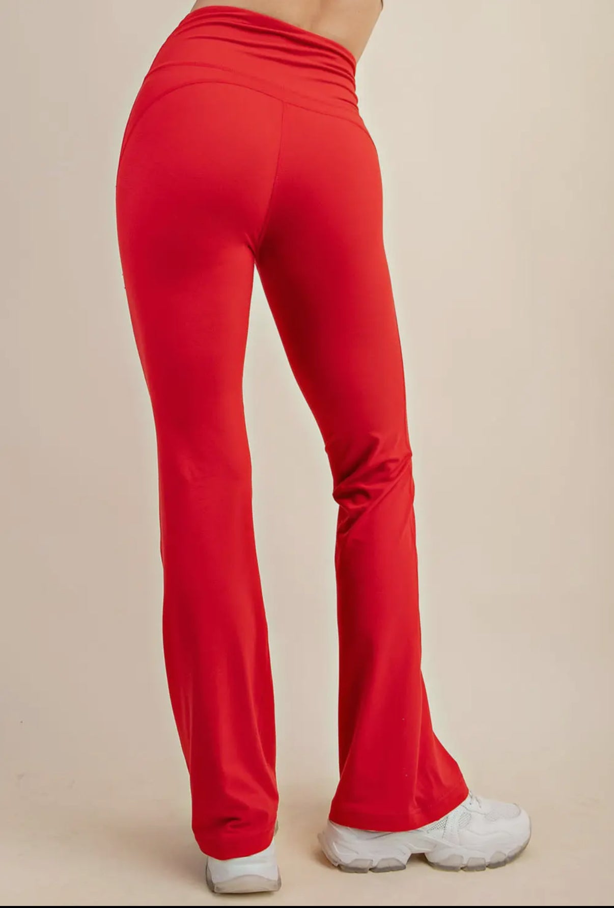 Red Flared Yoga Pants