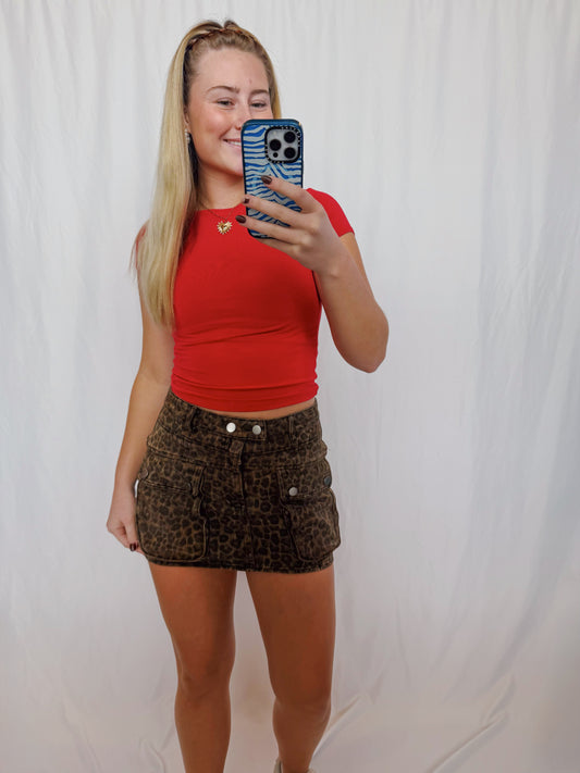 Leopard Mini Skirt