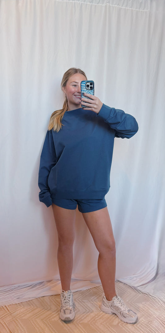 Denim Blue Sweat Shorts