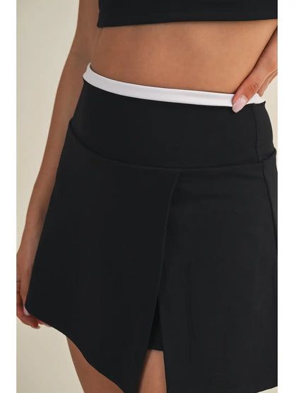 A Line Skirt with White Trim
