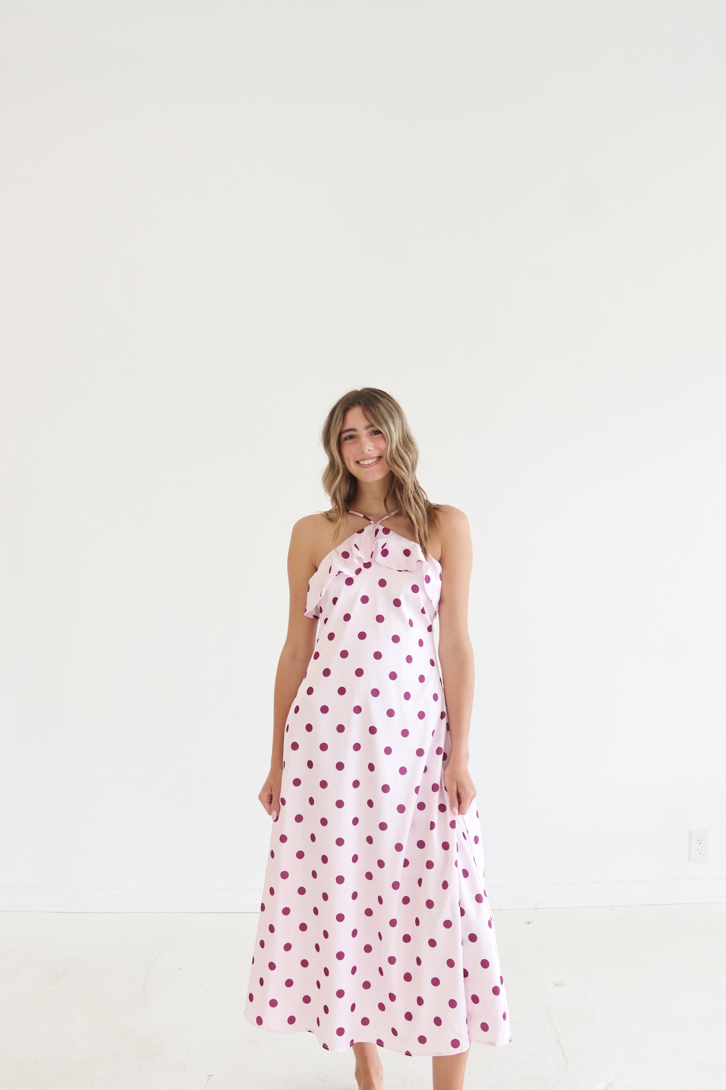 Magenta Polka Slip