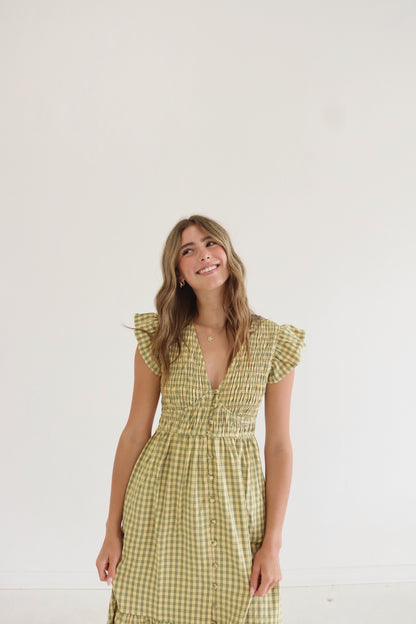 Golden Hour Gingham Maxi