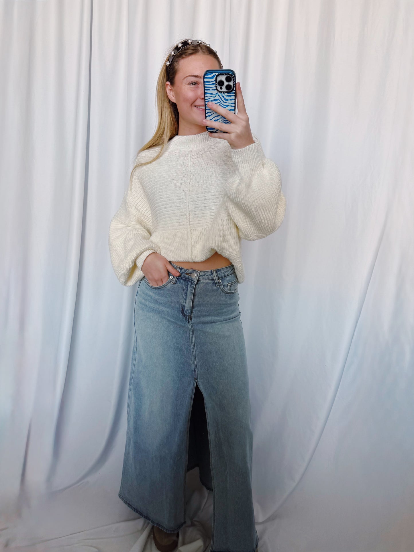 Delta Denim Maxi Skirt