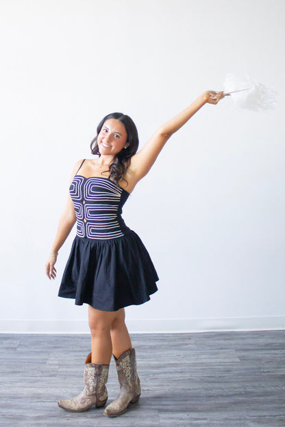 The Bri Mini Dress - Black/White