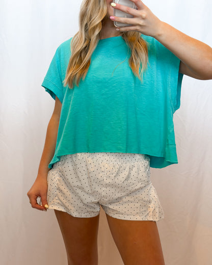 Turquoise Cutout Top
