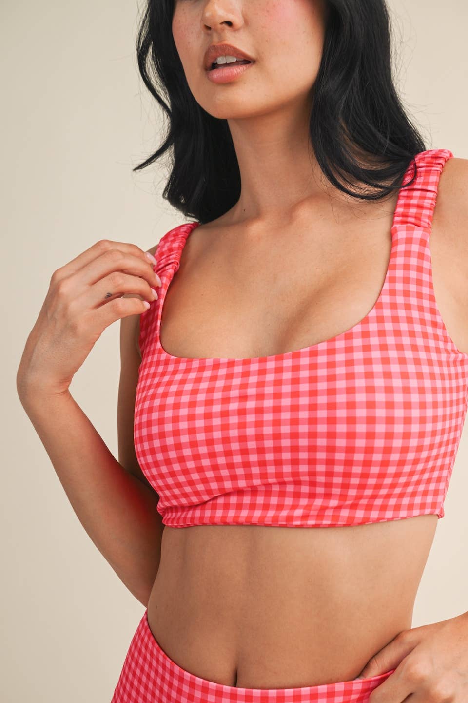 Raspberry Gingham Set