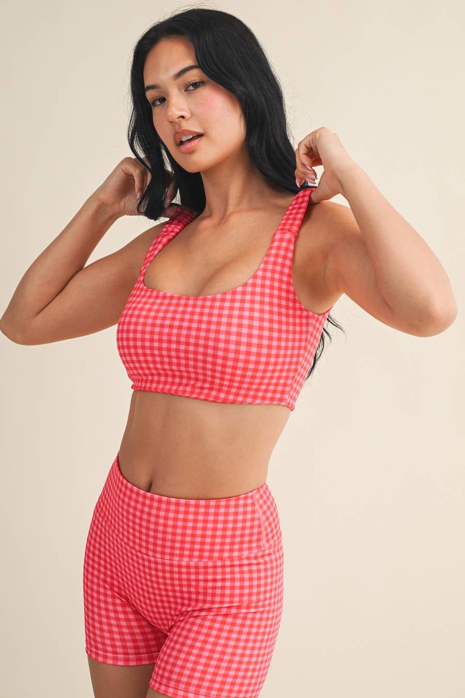 Raspberry Gingham Set