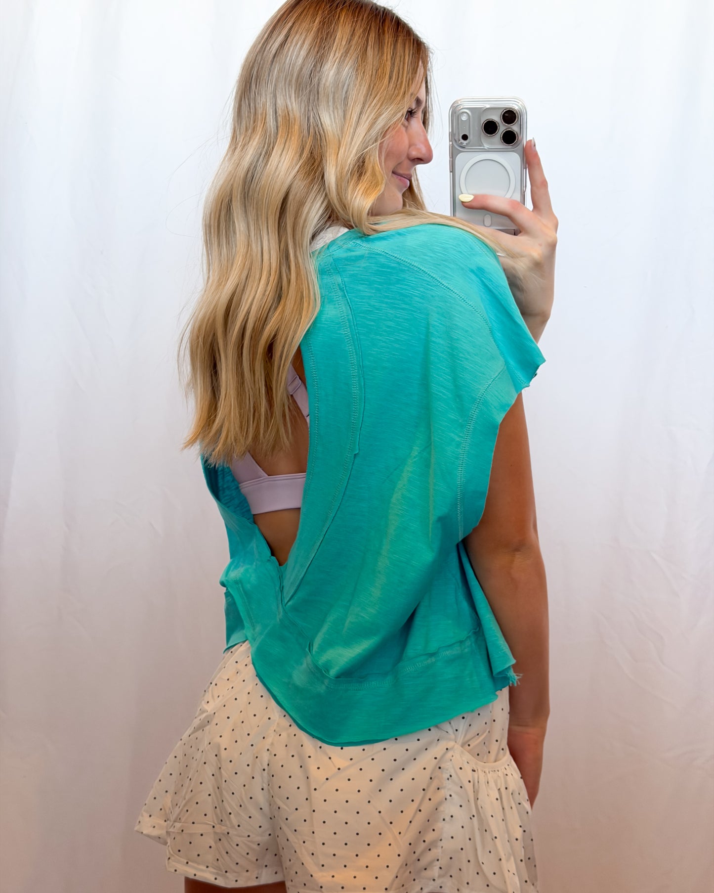Turquoise Cutout Top