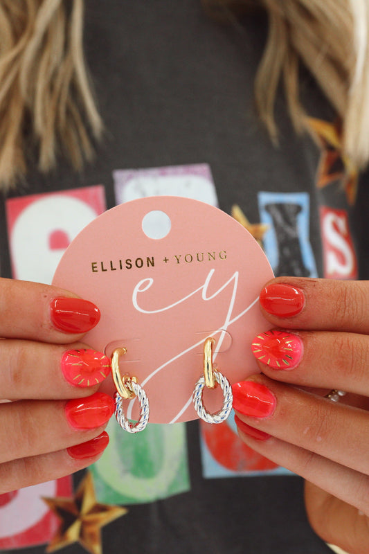 Mixed Metal Knocker Earrings