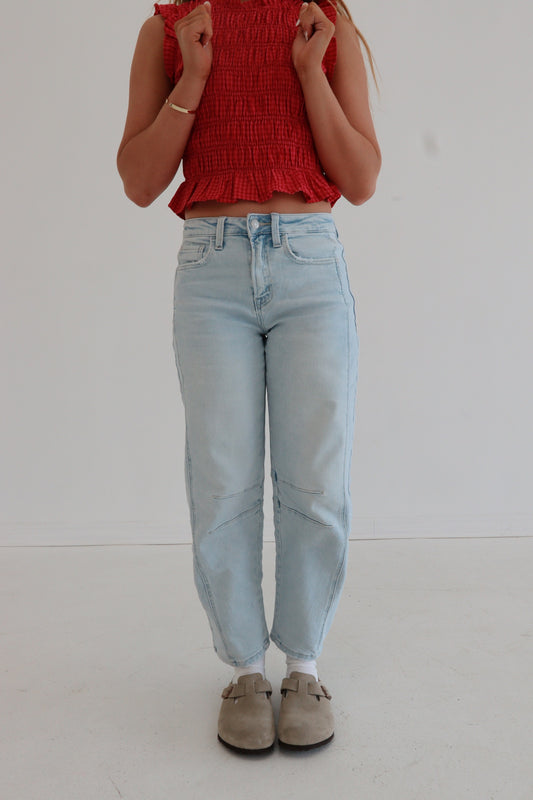 Light Wash Barrel Jeans