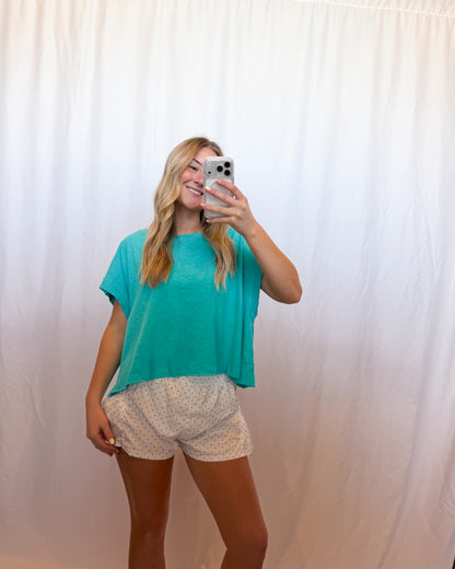 Turquoise Cutout Top