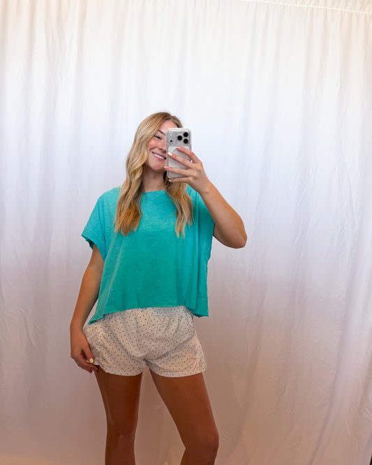 Turquoise Cutout Top