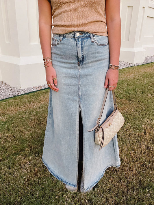 Delta Denim Maxi Skirt