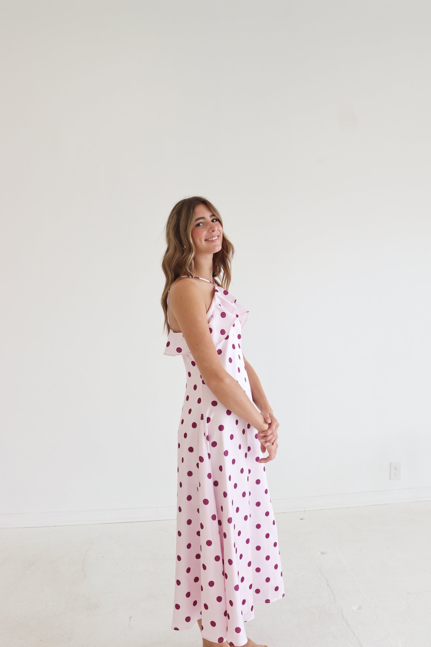 Magenta Polka Slip