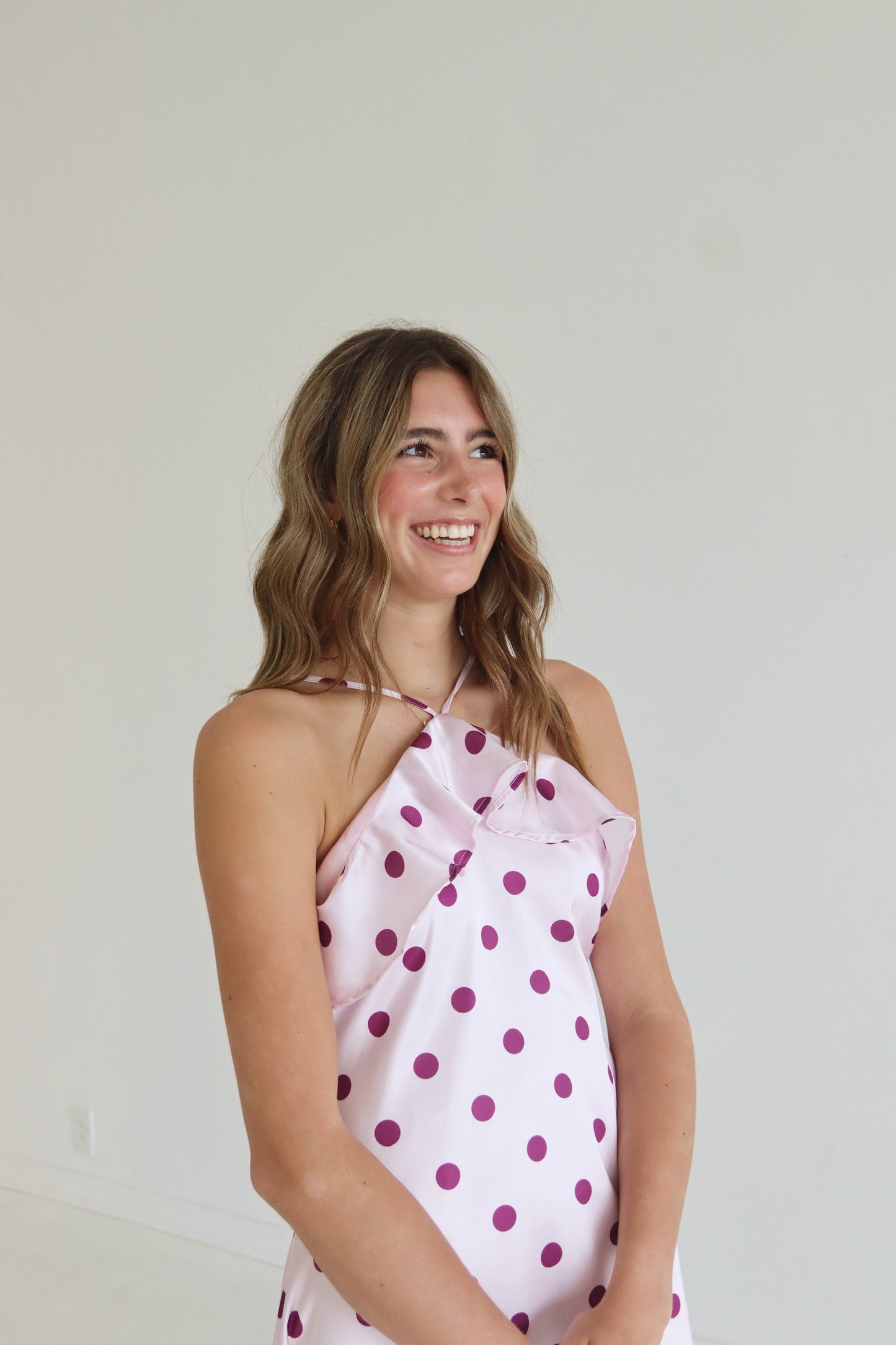 Magenta Polka Slip