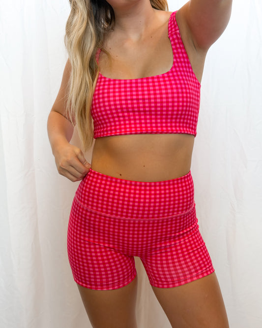 Raspberry Gingham Set