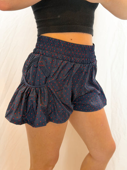 Navy & Scarlett Dot Shorts