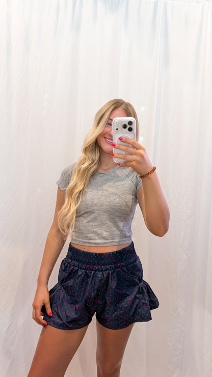 Navy & Scarlett Dot Shorts