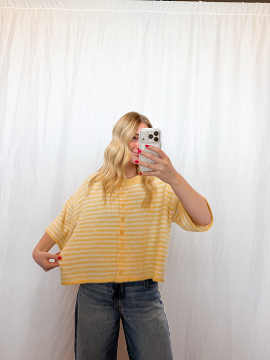 Yellow Striped Lou Cardigan