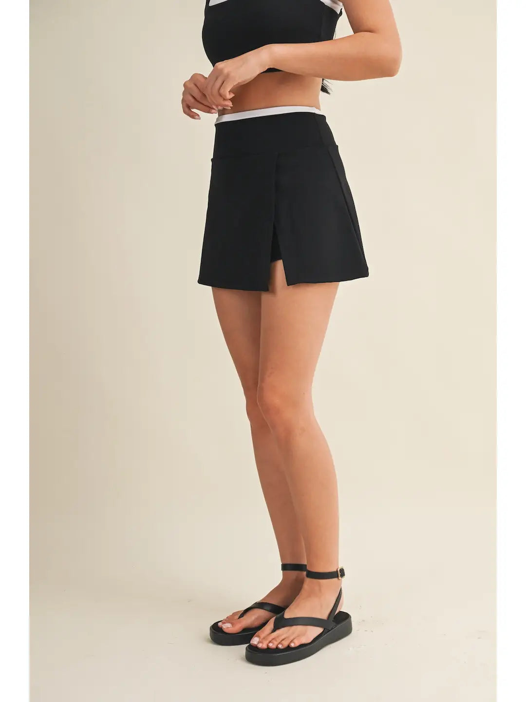 A Line Skirt with White Trim