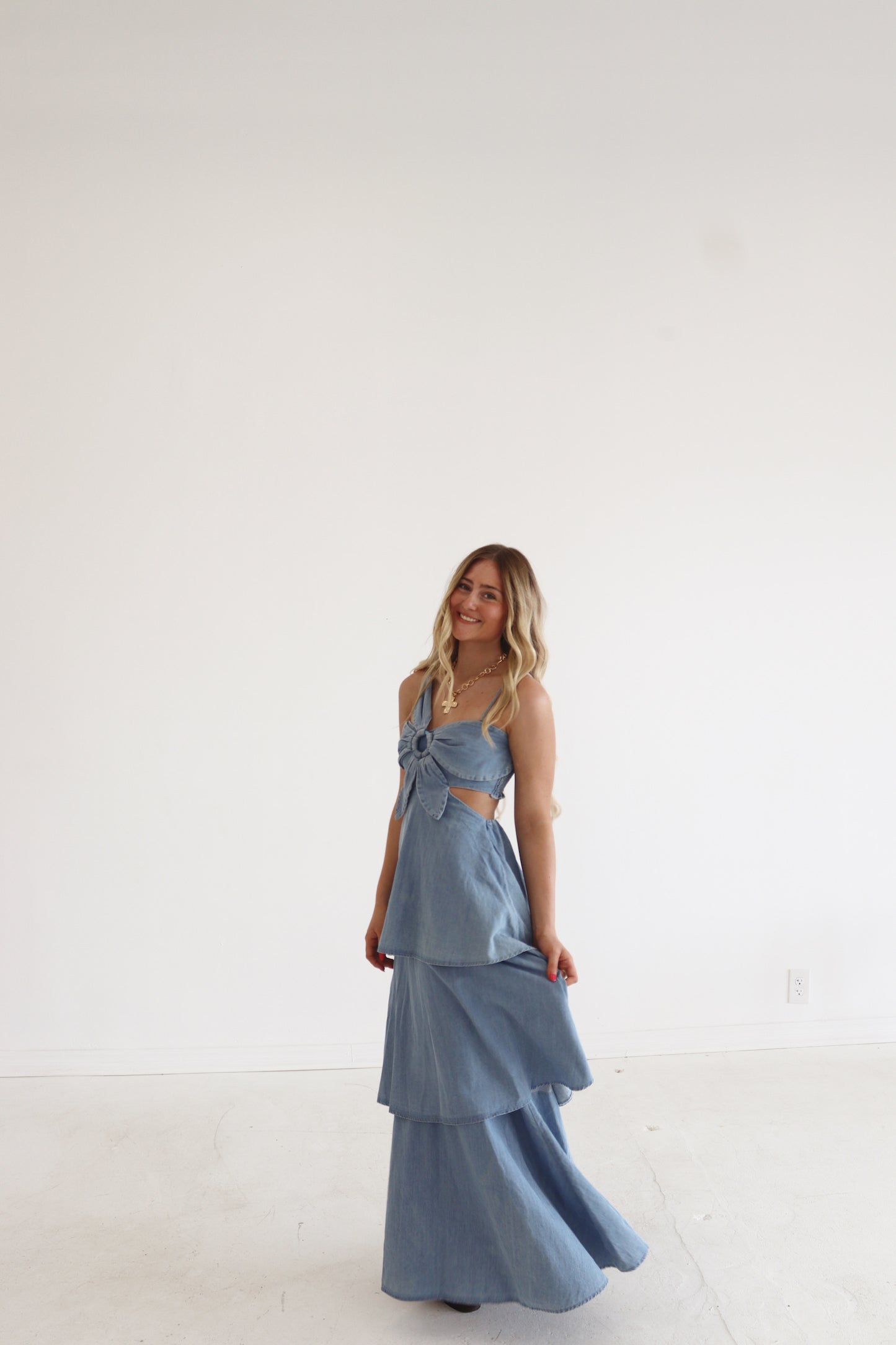 Denim Daisy Maxi