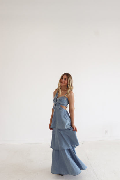 Denim Daisy Maxi