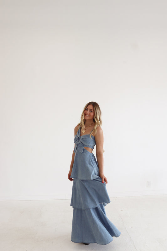 Denim Daisy Maxi