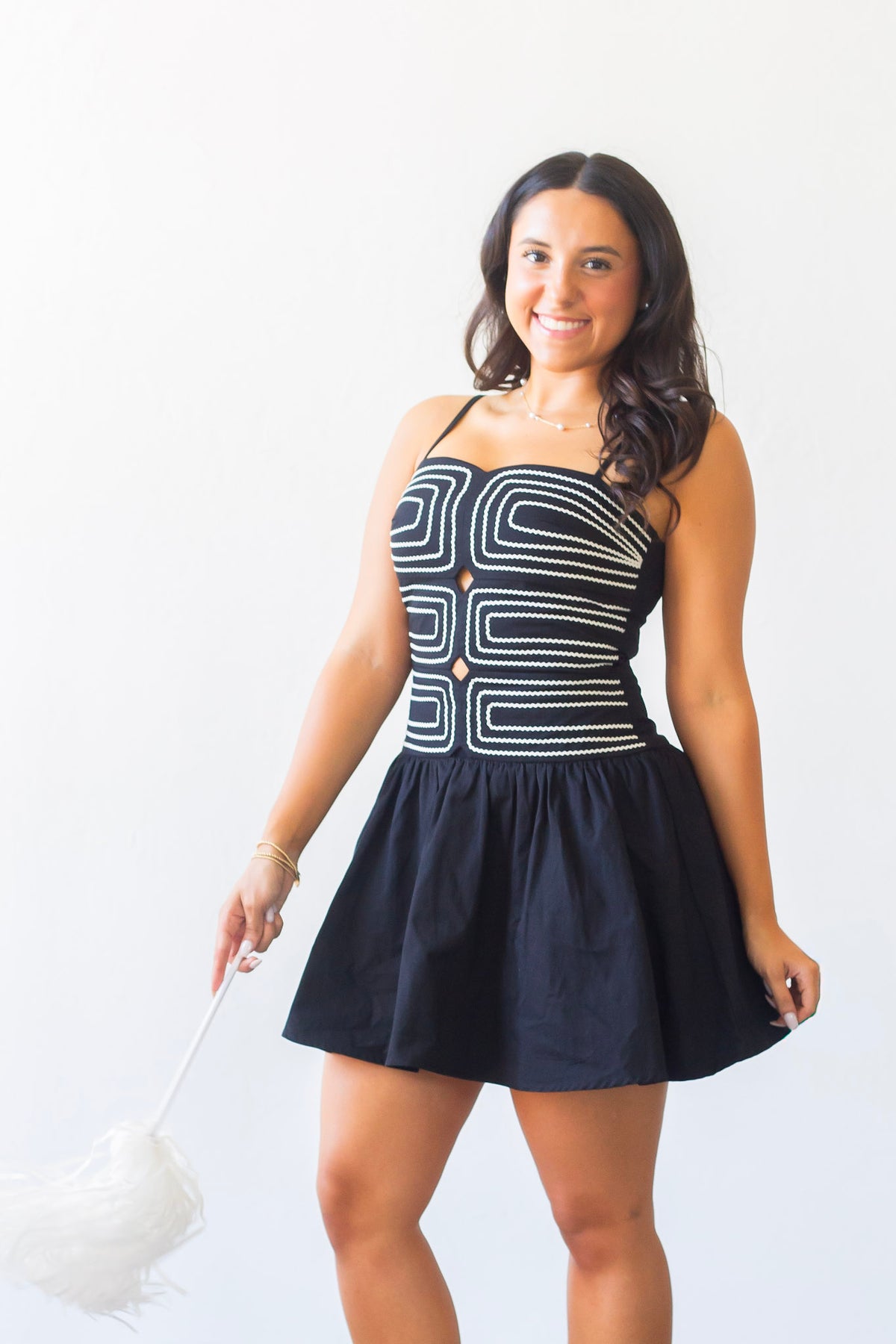 The Bri Mini Dress - Black/White