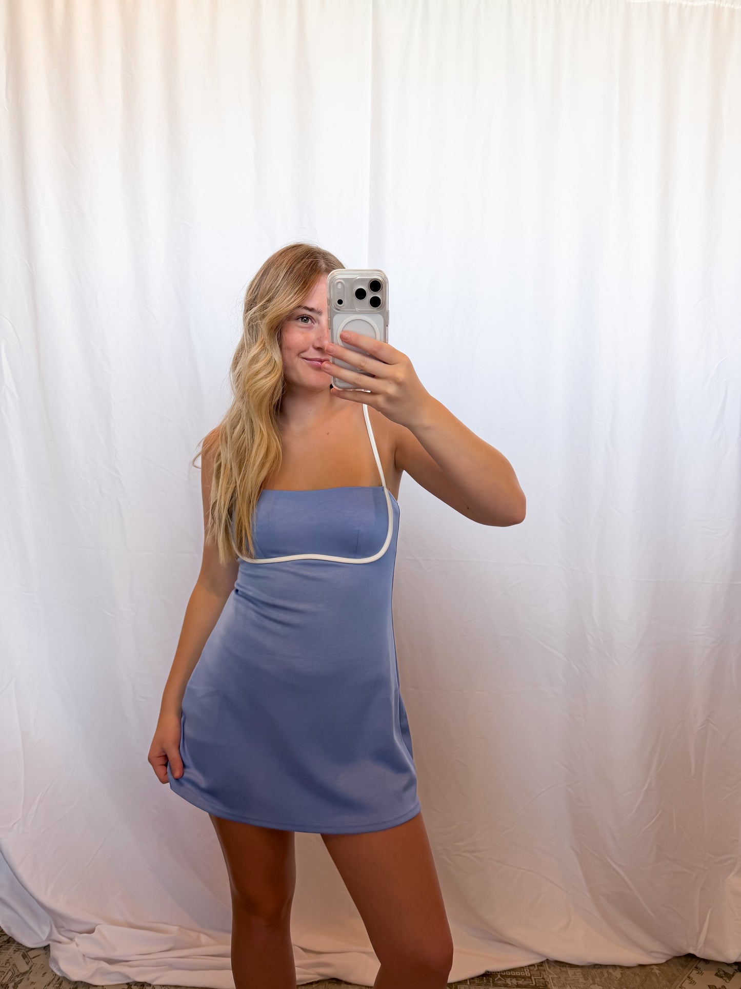 Periwinkle Contrast Play Dress