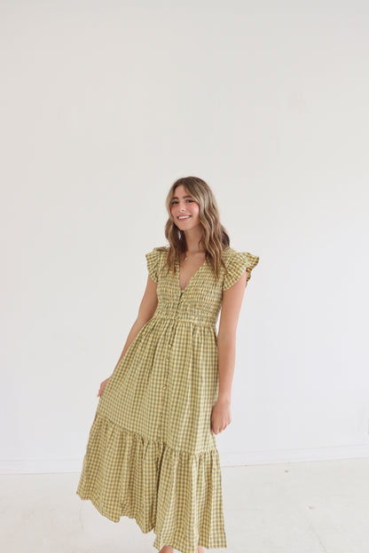 Golden Hour Gingham Maxi