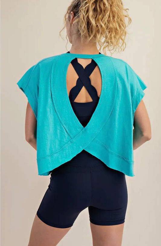 Turquoise Cutout Top