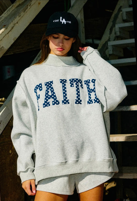 Polka Dot Faith Mockneck