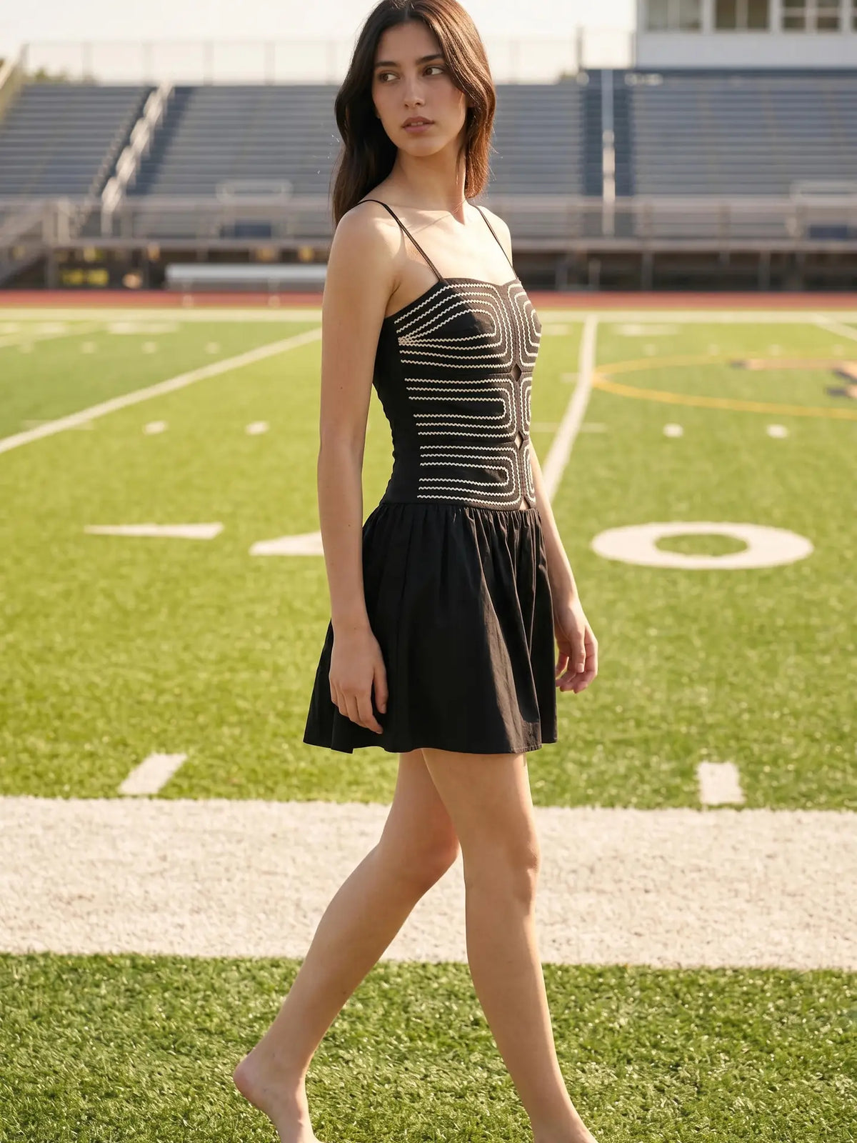 The Bri Mini Dress - Black/White
