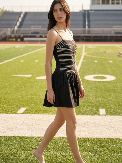 The Bri Mini Dress - Black/White