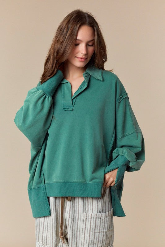 Relaxed Collar Crew