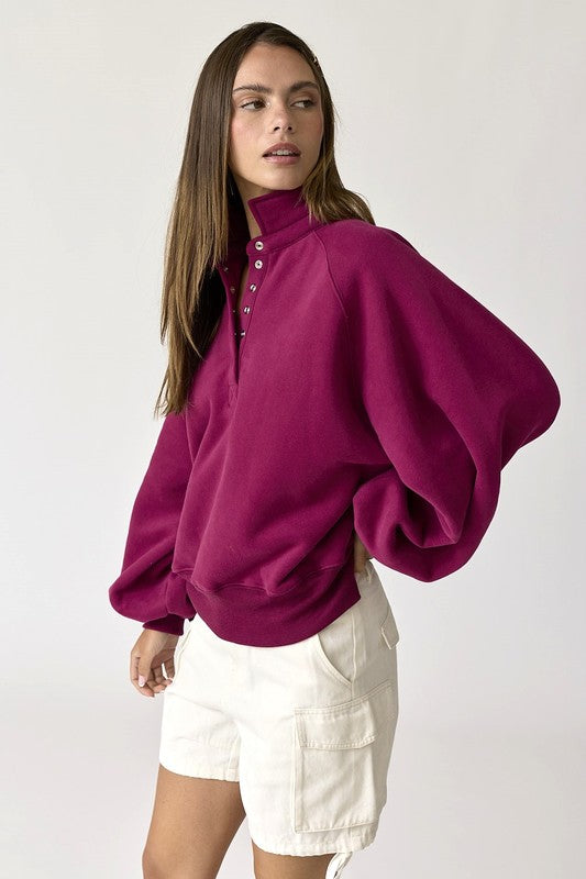 Piper Snap Button Collard Sweater
